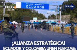 Colombia y Ecuador buscan cooperación en seguridad fronteriza y lucha contra el crimen transnacional Puente San Miguel, Banderas de Colombia y Ecuador, Personal Militar y policial