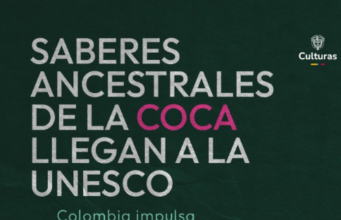 Colombia postula ante la UNESCO los saberes ancestrales de la coca como patrimonio cultural Saberes ancentrales de la coca llegan a la UNESCO, mano, fondo negro, hojas de coca